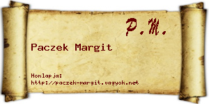 Paczek Margit névjegykártya